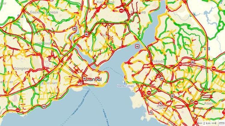 İstanbulda trafik yoğunluk oranı yüzde 90a ulaştı