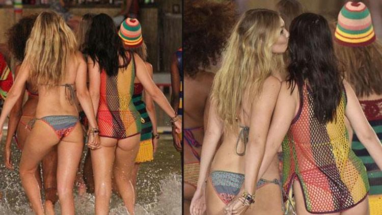 Gigi Hadid ve Bella Hadid podyumda el ele