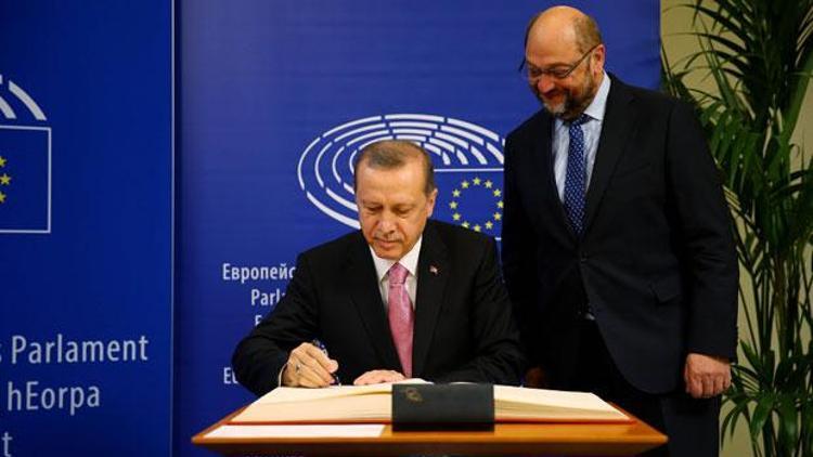 Cumhurbaşkanı Erdoğan Brükselde, AP Başkanı Schulz ile bir araya geldi