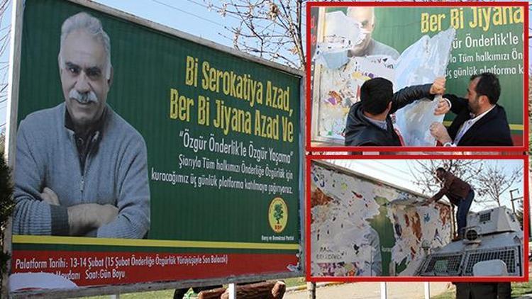Abdullah Öcalan afişleri söküldü