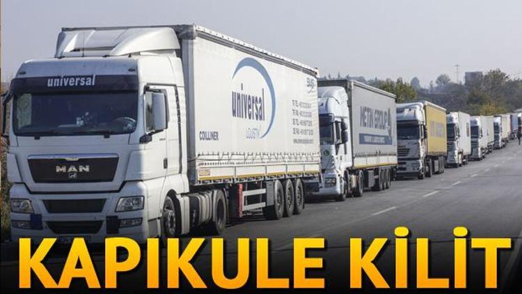 Kapıkulede 12 kilometrelik tır kuyruğu