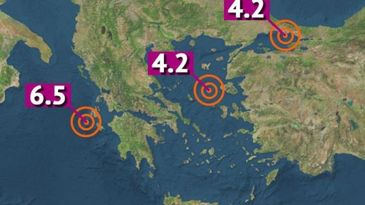 Yunanistanda 6.5 büyüklüğünde deprem