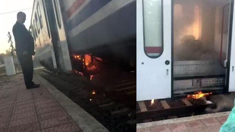 İzmirde trende yangın paniği: Yolcular raylara atladı