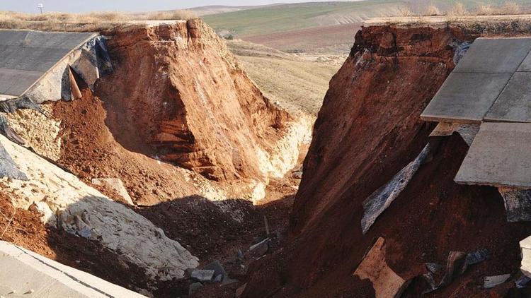 Suruç sulama tünelinde çökme meydana geldi