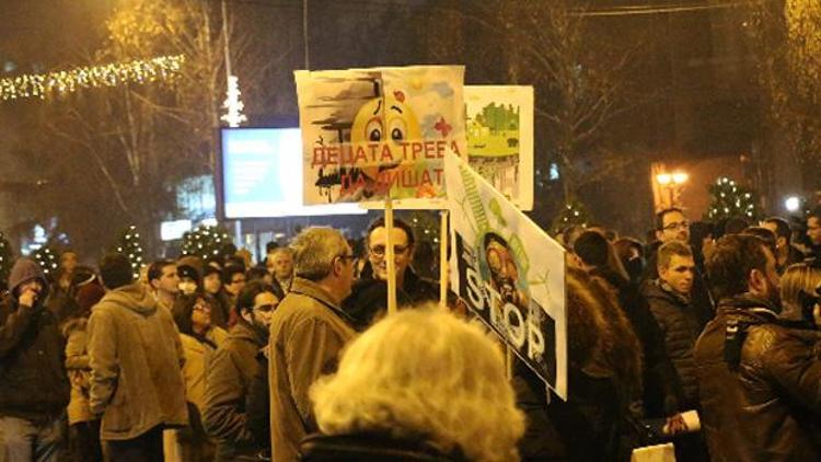 Makedonyada hava kirliliği protestosu