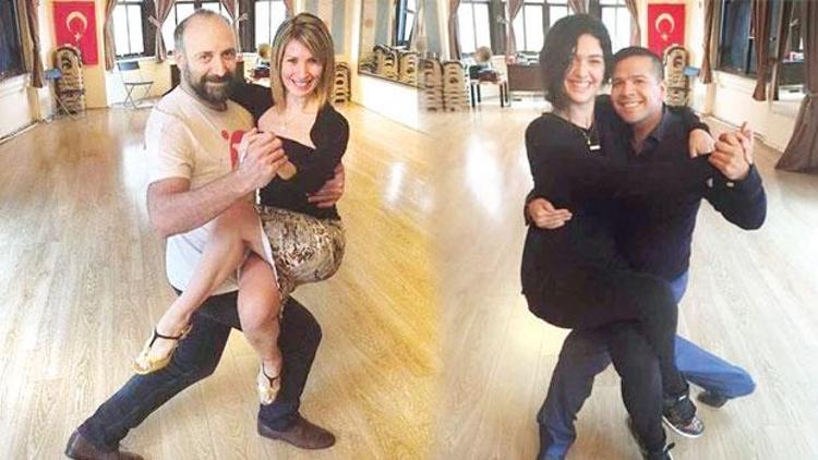 Bergüzar Korel ve eşi Halit Ergenç, tango dersi almaya başladı