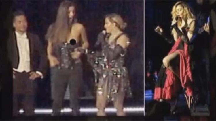 Madonnadan sahnede şaşırtan hareket