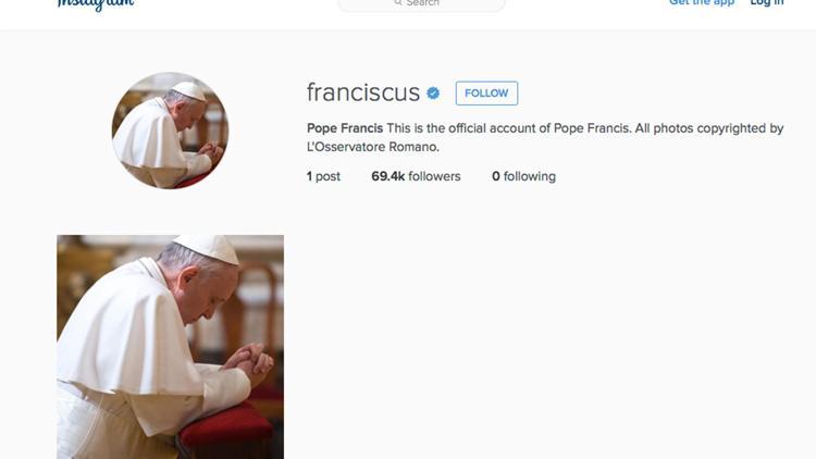 Papa Francis Twitterdan sonra Instagrama girdi