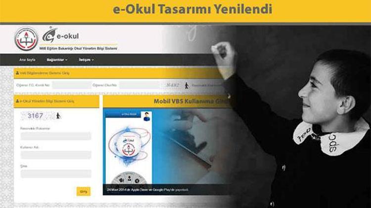 E-Okul VBS ve yönetim bilgi sistemi giriş sayfası-2016