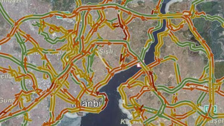 İstanbulda trafik felç, yoğunluk yüzde 72ye ulaştı