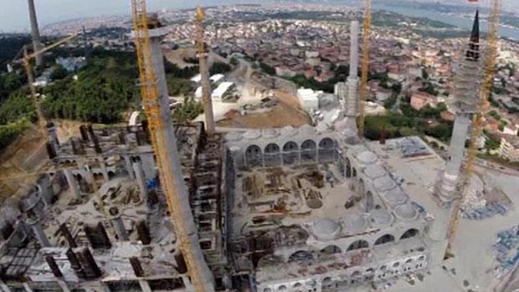 Çamlıca Camii inşaatında işçi eylemi