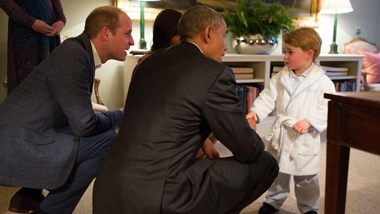 Prens George ABD Başkanı Obama ile tanıştı