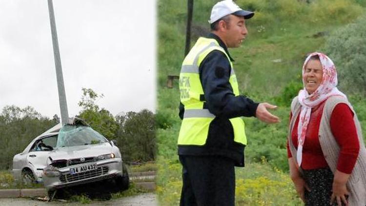 Oğlunun kaza yaptığı aracı görünce gözyaşlarına boğuldu