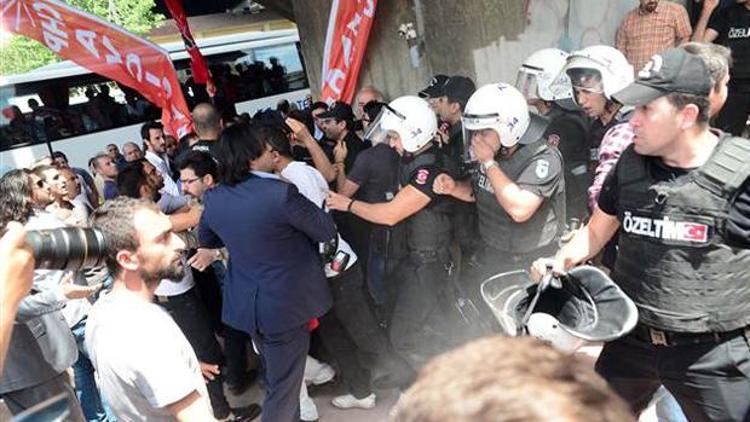 CHPlilerin mermi protestosunda gergin anlar