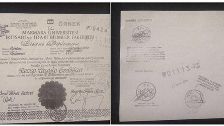 İşte Erdoğan’ın diploması