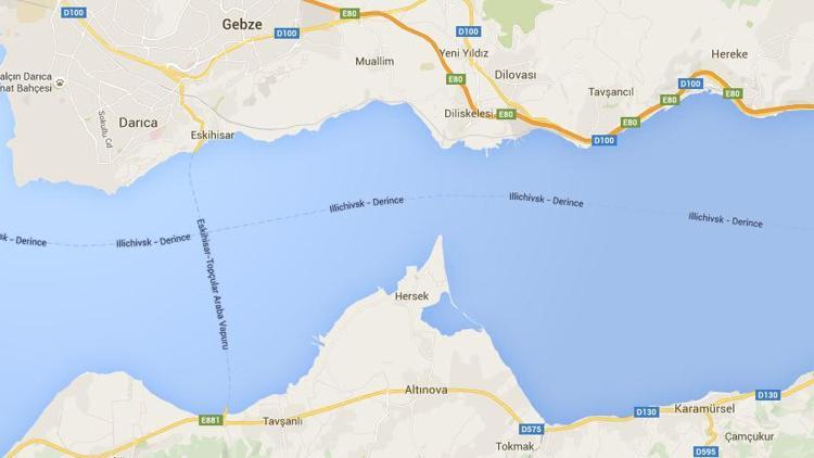 Google Mapste Osmangazi Köprüsü yok
