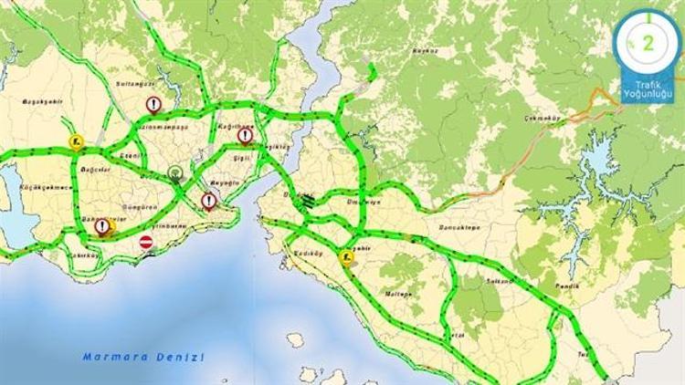 İstanbulda trafik yoğunluğu yüzde 2