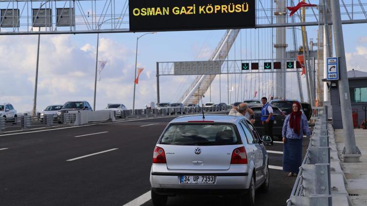 Osmangazi Köprüsünde selfie için durana 92 lira ceza