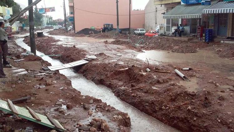 Ulubeyde yağmur hayatı etkiledi