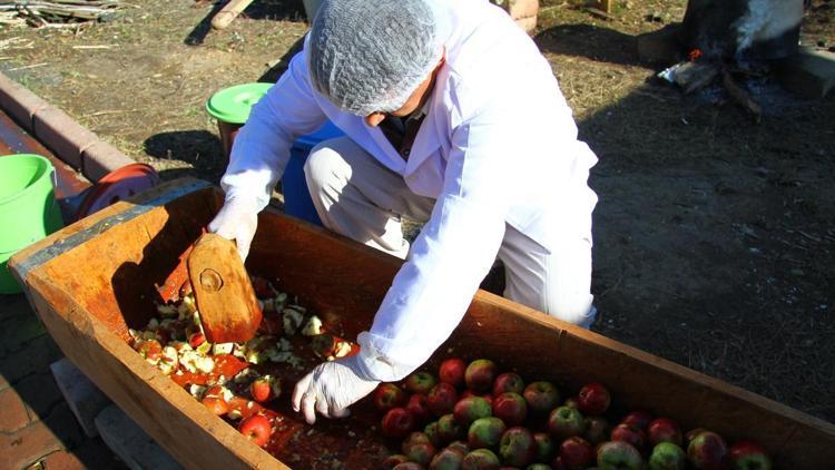 Ormandaki elmalar doğal pekmeze dönüşüyor