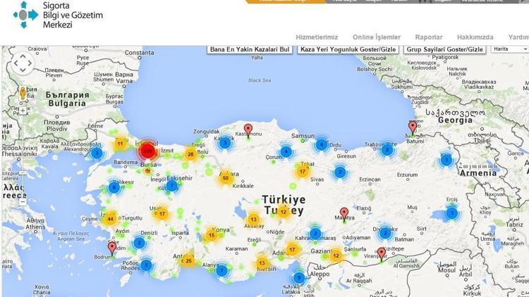 Sürücüler, kaza yoğunluğu haritasıyla daha dikkatli olacak