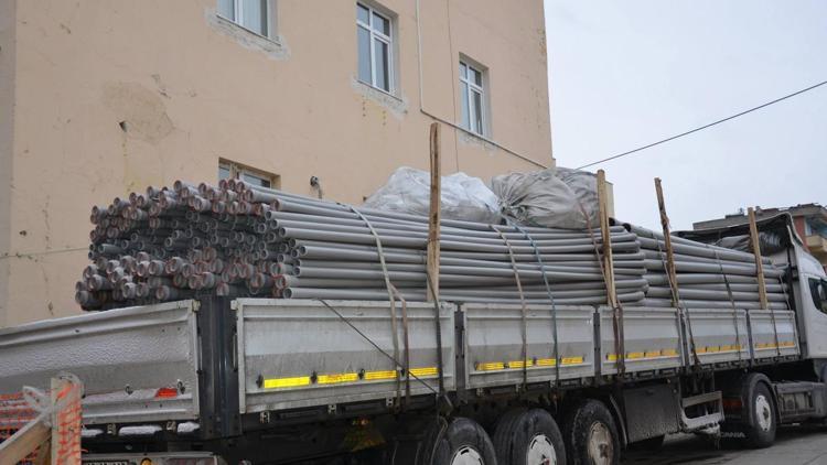 Durağan Belediyesine içme suyu altyapı malzemesi desteği