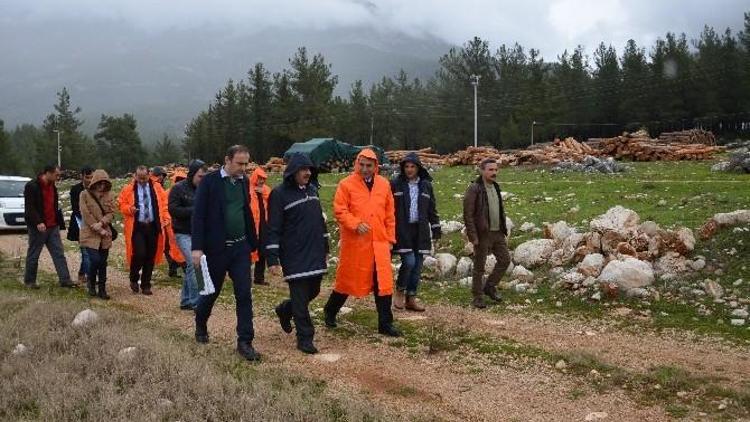 Kapıçay’da DSİ, Karayolları Ve Orman Bölge Müdürlerinden Ortak Etüt Çalışması