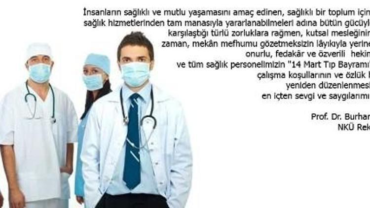 NKÜ Rektör Adayı Prof. Dr. Burhan Arslan’dan 14 Mart Tıp Bayramı Mesajı