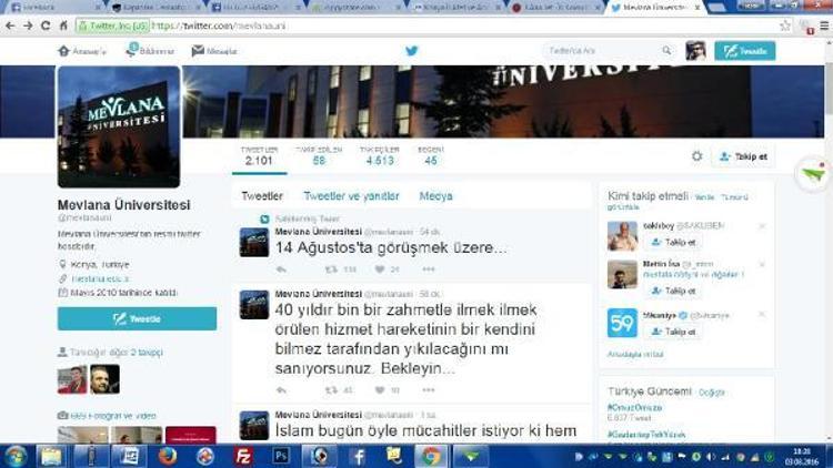 Kapatılan Mevlana Üniversitesinin twitter hesabından 14 Ağustos mesajı atan 6 kişi tutuklandı