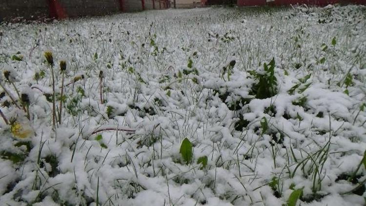 Erzincan’da Nisan Ayında Yağan Kar Çocukları Sevindirdi