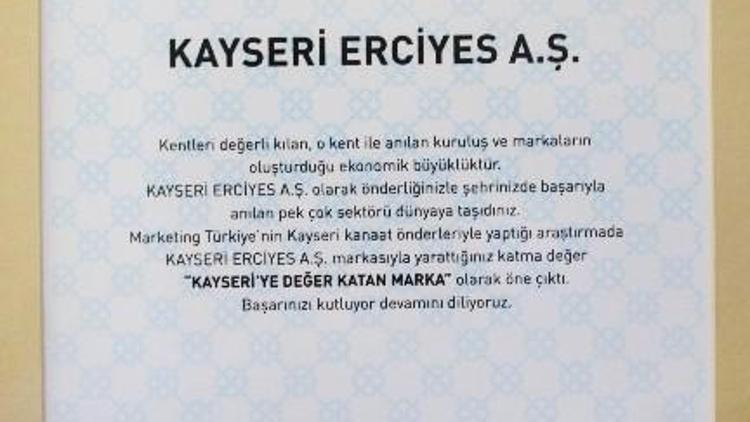 Erciyes A.ş’ye ’Değer Katan Markalar’ Ödülü