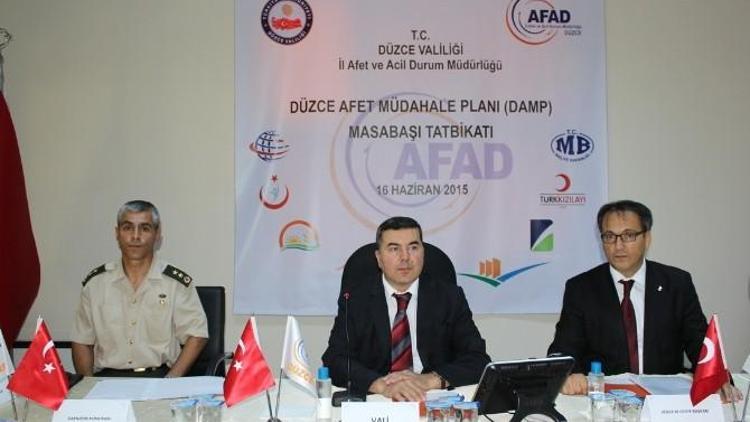 Düzce Afet Müdahale Planı Masabaşı Tatbikatı Yapıldı