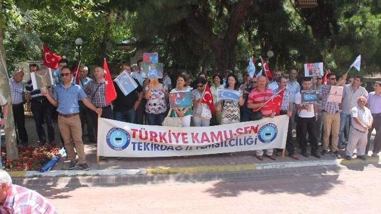 Kamu-sen Tekirdağ İl Temsilciliği’nden Çin’e Protesto