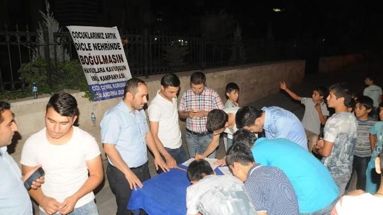 Cizre’de “Nehirde Değil, Havuzda Yüz” Kampanyası