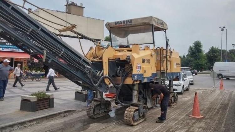 Hastane Caddesinde Bazalt İçin Çalışmalar Başladı