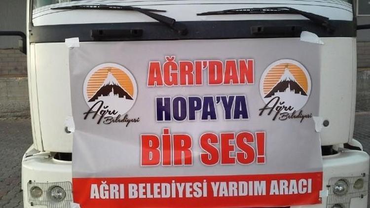 Ağrı Belediyesi’nden Hopa’ya Yardım