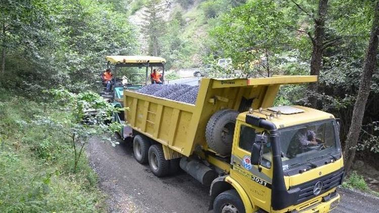 Çal Mağarası Yolu Asfaltlanıyor