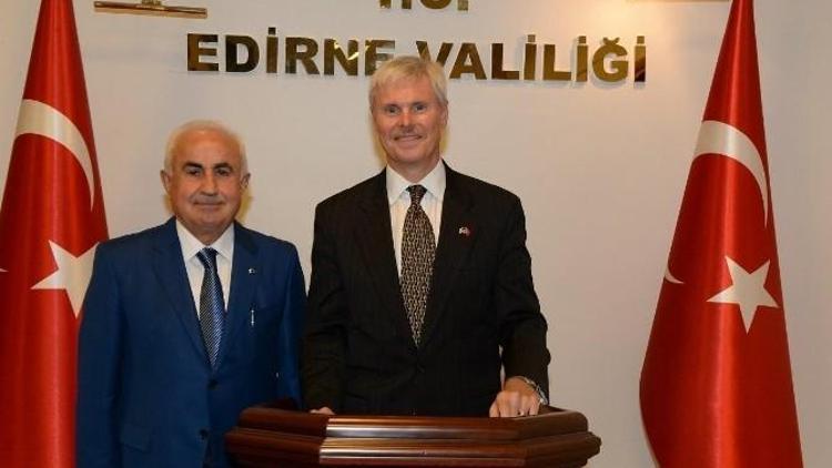 ABD İstanbul Başkonsolosu Hunter, Edirne Valisi Şahin’i Ziyaret Etti