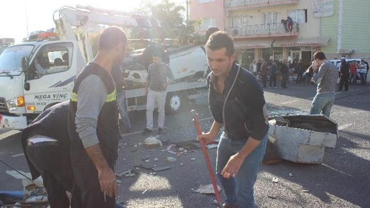 Kaza Yapan Bayan Sürücü Gözyaşlarını Tutamadı