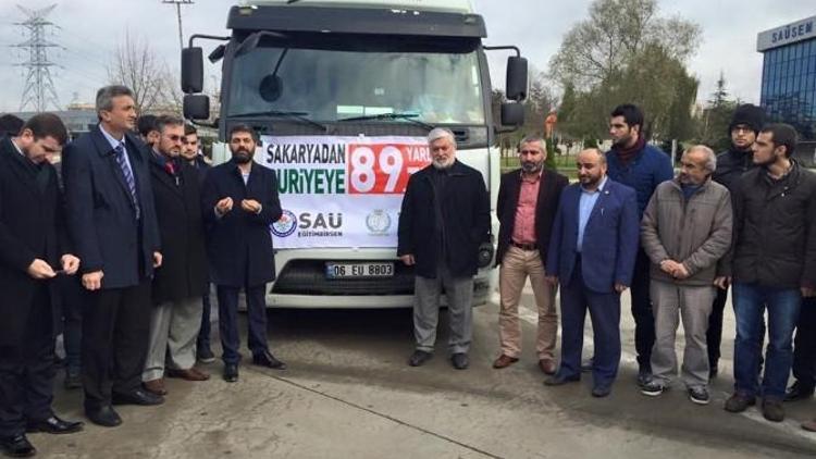 Sakarya’dan Suriye’ye 89. Tırı Eğitim-bir-sen Şubesi Gönderdi