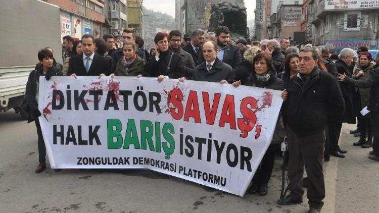 Zonguldak Demokrasi Platformu’ndan “Savaşa Hayır” Eylemi