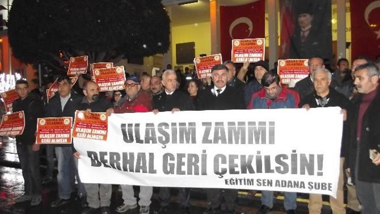 Adana’da Ulaşım Zamları Protesto Edildi