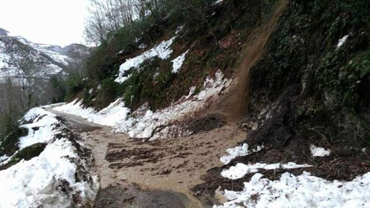 Bozkurt’ta Heyelan Yolu Kapattı