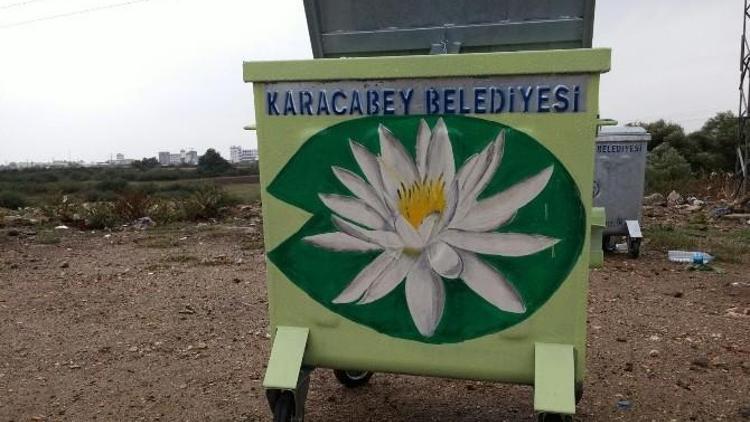 Karacabey’de Çöp Konteynırları Çiçek Açtı