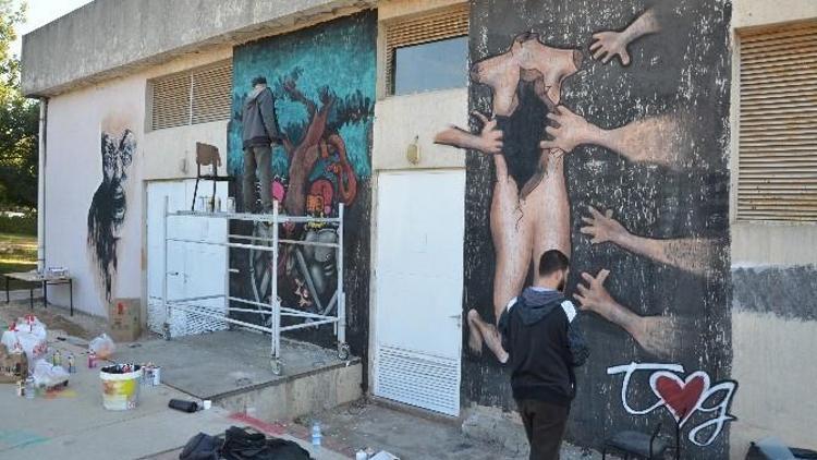 AÜ’de “Kadın Dostu Akdeniz” Projesi Temalı Grafiti Çalışması