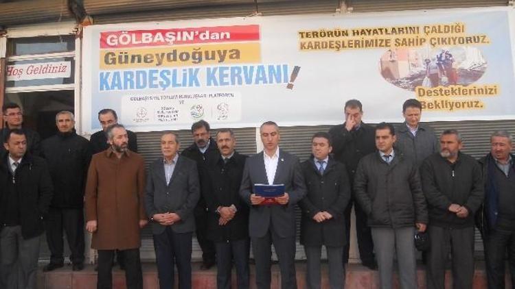 Gölbaşı İlçesinden Güneydoğuya Kardeşlik Kervanı