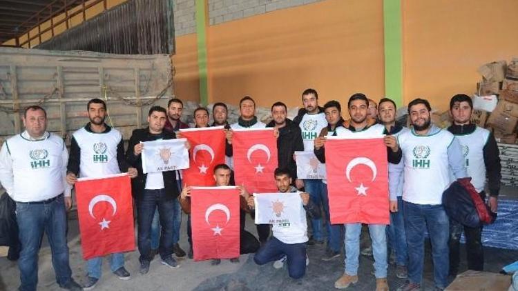 AK Partililerin Yardımları Suriye’ye Ulaştı