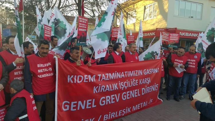 Kırşehirde kıdem tazminatı protestosu