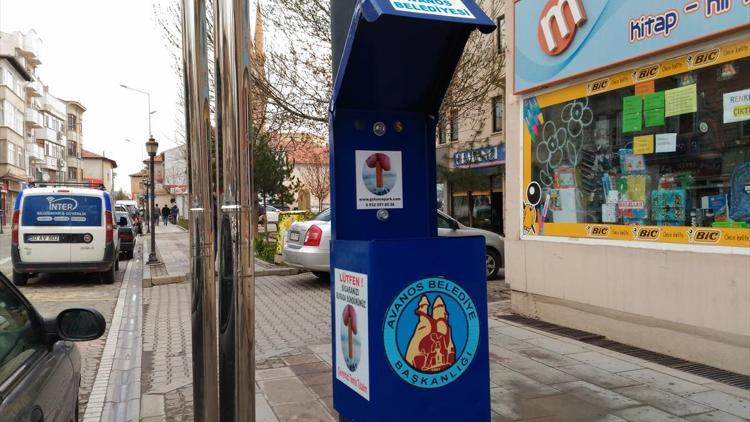 Avanos caddelerine izmarit toplama kutuları yerleştirildi