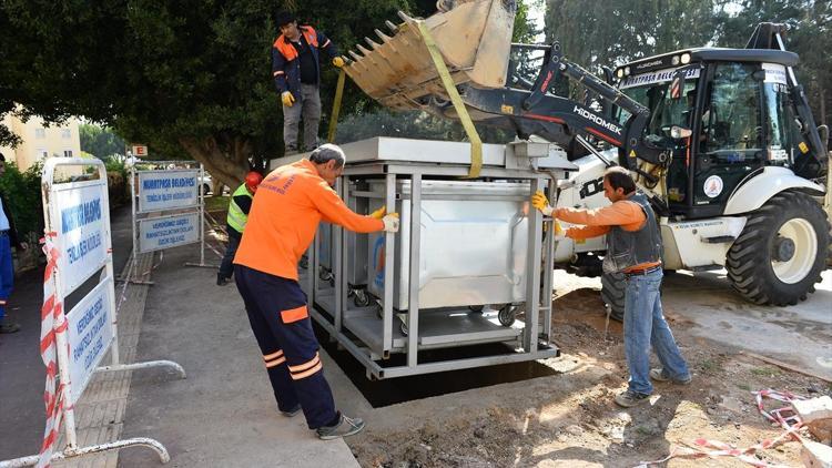 Muratpaşada çöp konteynerleri yeraltına alınmaya devam ediyor